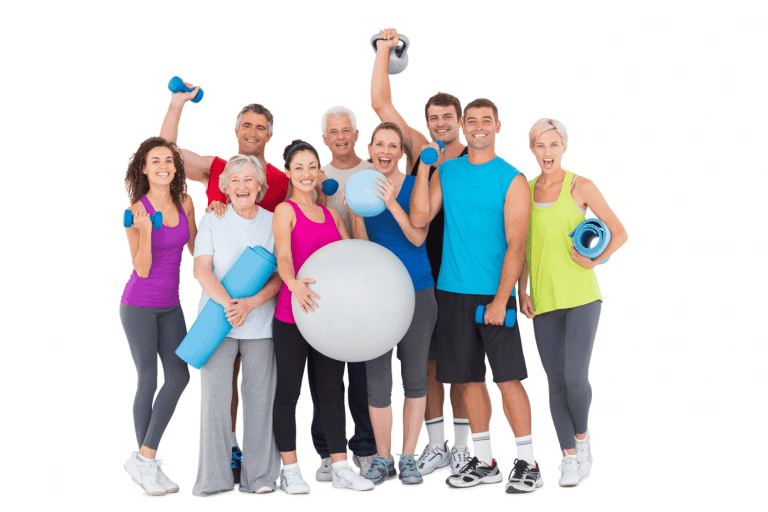 Gruppo amatoriale di atleti fitness